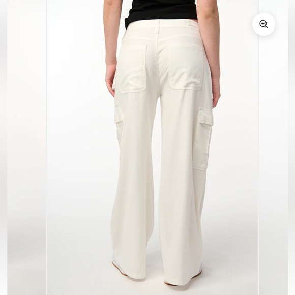 BLANKNYC Baggy White Cargo Utility Cotton Jeans in Milk It NWT - Picture 4 of 7
